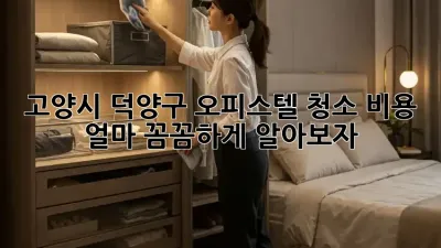 고양시 덕양구 오피스텔 청소 비용 얼마? 꼼꼼하게 알아보자!