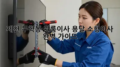 제천 두학동 원룸이사, 용달 소형이사 완벽 가이드!