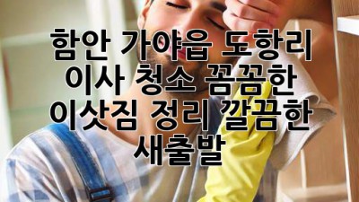 함안 가야읍 도항리 이사 청소: 꼼꼼한 이삿짐 정리, 깔끔한 새출발!